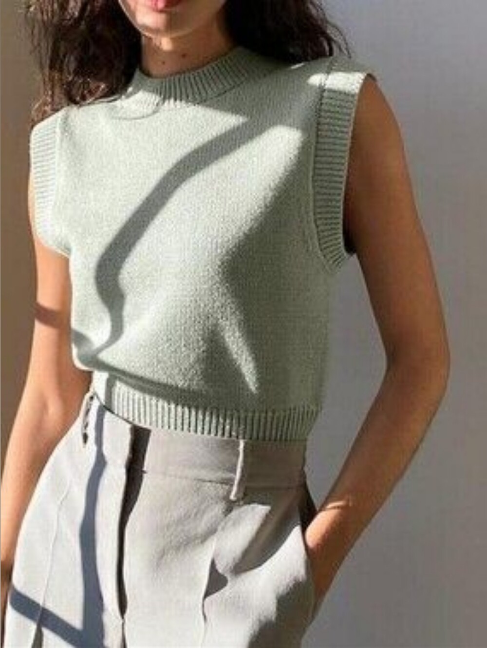 Aritzia Wilfred Alps Sweater Vest Merino Wool Cotton Womens Size Medium